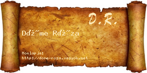 Döme Róza névjegykártya